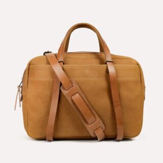Bleu de Chauffe - Sac business Report – Miel / Cuir Waxé