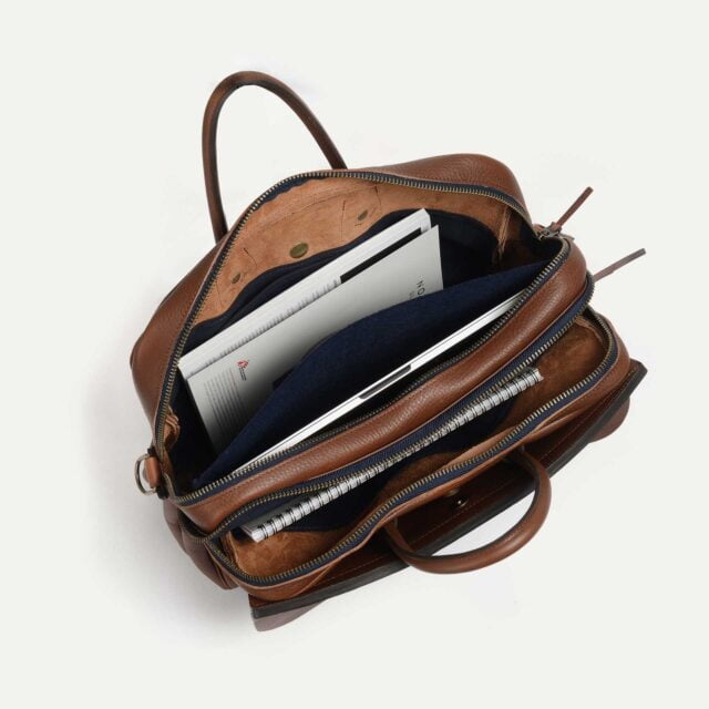 Bleu De Chauffe - Sac business Zeppo - Brun ambré