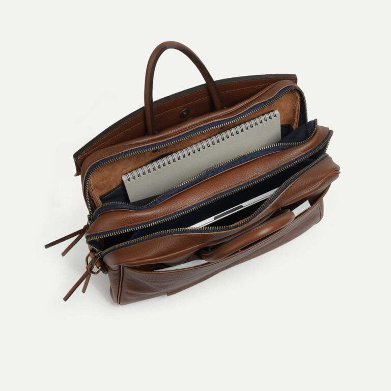 Bleu De Chauffe - Sac business Zeppo - Brun ambré