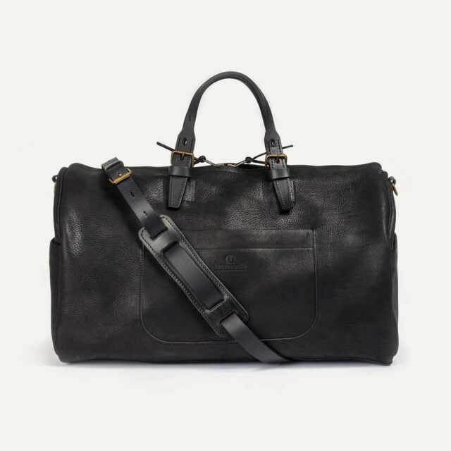 Bleu de Chauffe - Sac de voyage Hobo - Charbon noir / Cuir Waxé - new