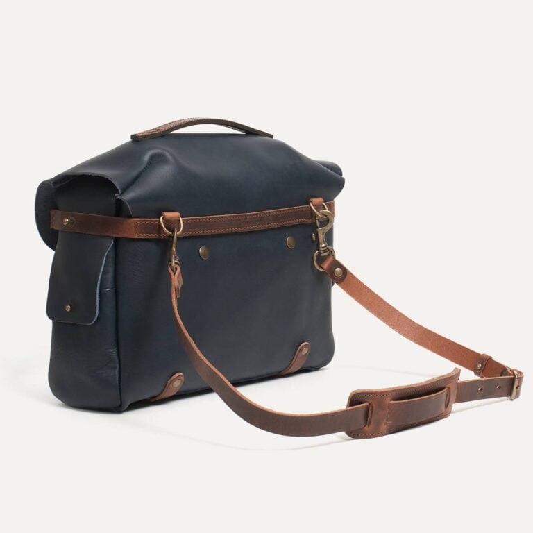 Bleu De Chauffe - Sac photo Arles L en cuir - Bleu Marin