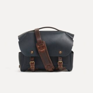 Bleu de Chauffe - Sac photo Bologne S en cuir  Bleu Marin