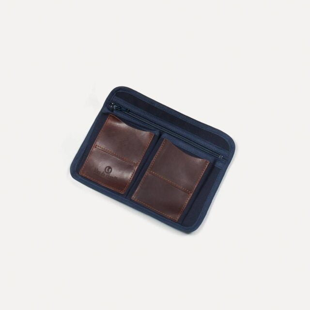 Bleu De Chauffe - Sac photo Bologne S en cuir - Bleu Marin