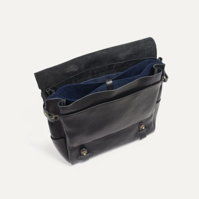 Bleu De Chauffe - Sac Postier Eclair L - Noir