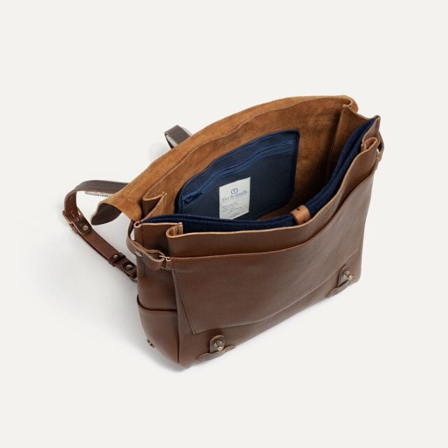 Bleu De Chauffe - Sac Postier Eclair L - Brun ambré
