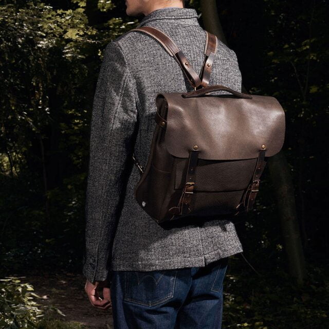 Bleu De Chauffe - Sac Postier Eclair L - Brun ambré