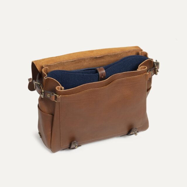 Bleu De Chauffe - Sac Postier Eclair M - Brun ambré