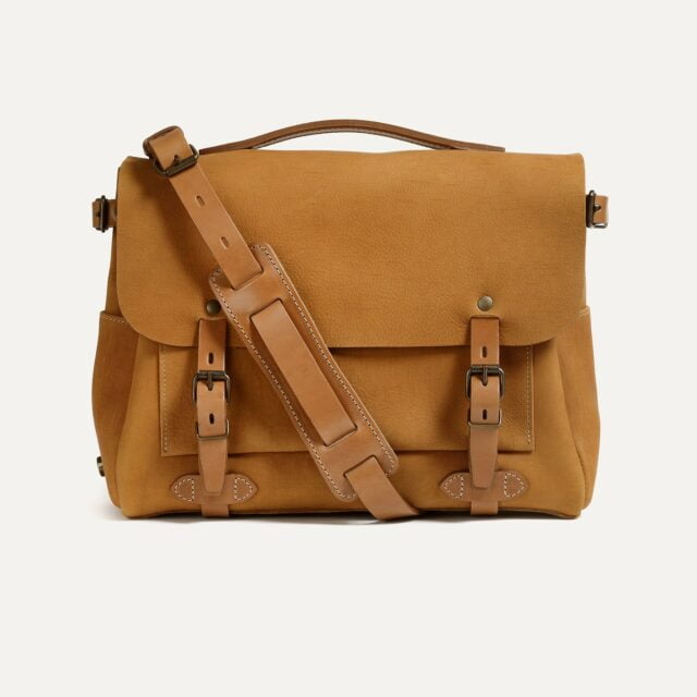 sac postier eclair m miel cuir waxe Bleu de Chauffe - Sac Postier Eclair M - Miel / Cuir Waxé - new