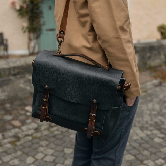Bleu De Chauffe - Sac Postier Eclair M - Bleu Marin