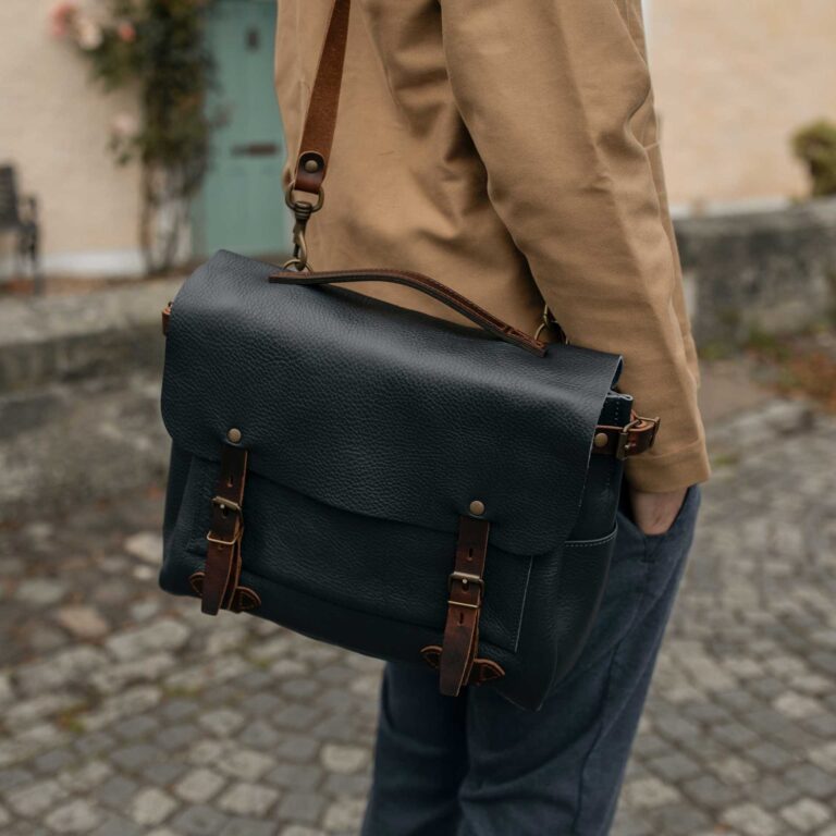 Bleu De Chauffe - Sac Postier Eclair M - Bleu Marin