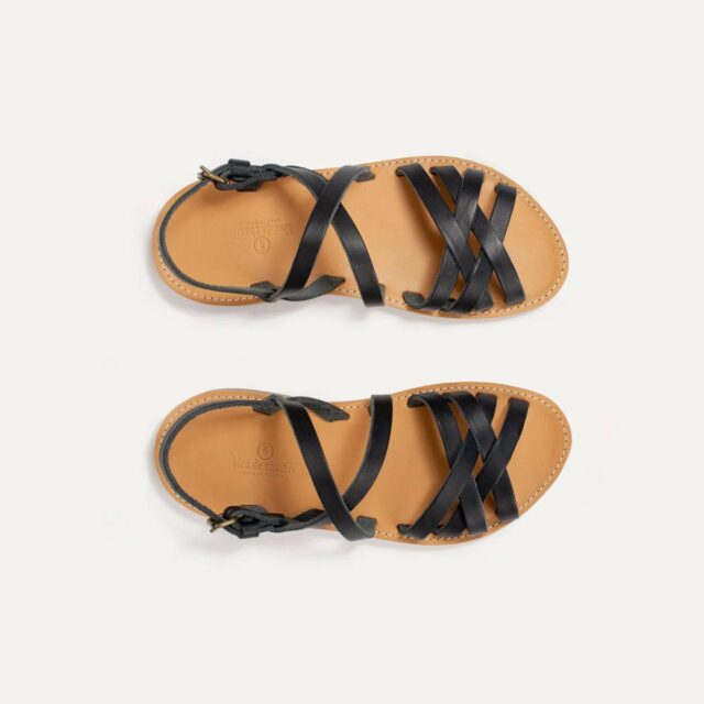 Bleu de Chauffe - Sandales cuir Majour - Noir - new