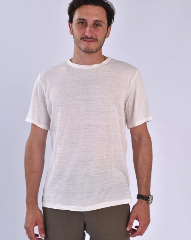 Aatise - t-shirt zokka en 100% lin blanc homme