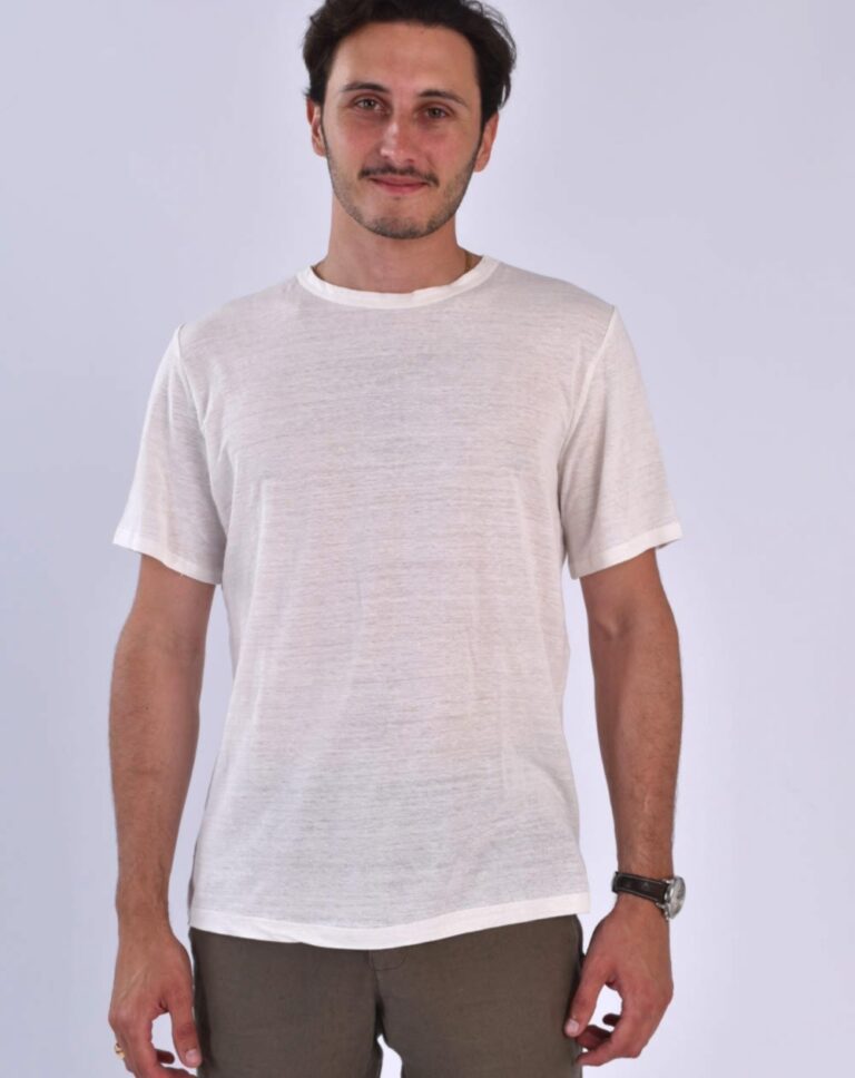 Aatise - t-shirt zokka en 100% lin blanc homme