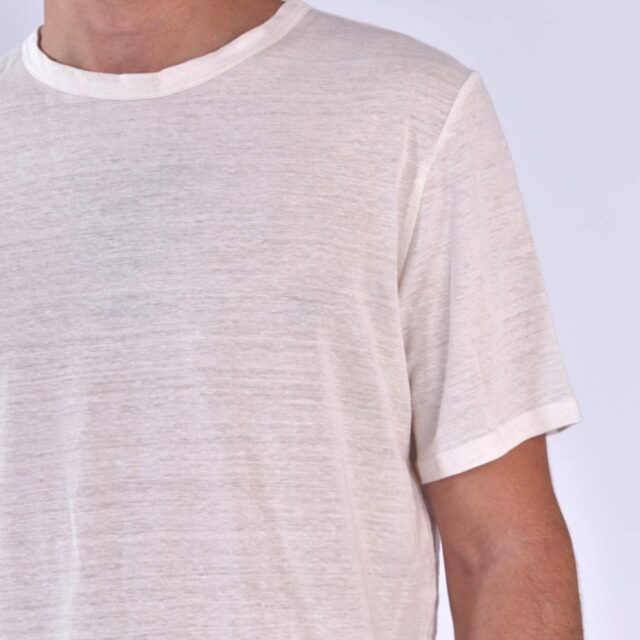 Aatise - t-shirt zokka en 100% lin blanc homme