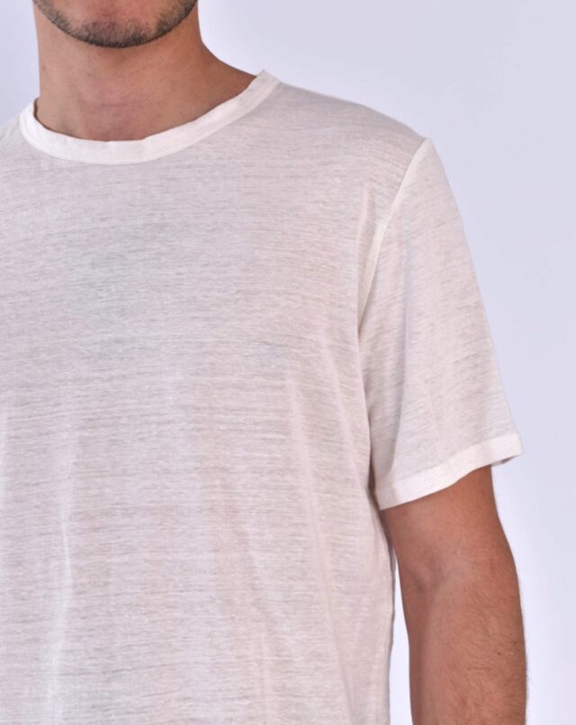 Aatise - t-shirt zokka en 100% lin blanc homme