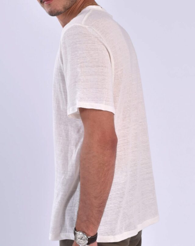 Aatise - t-shirt zokka en 100% lin blanc homme