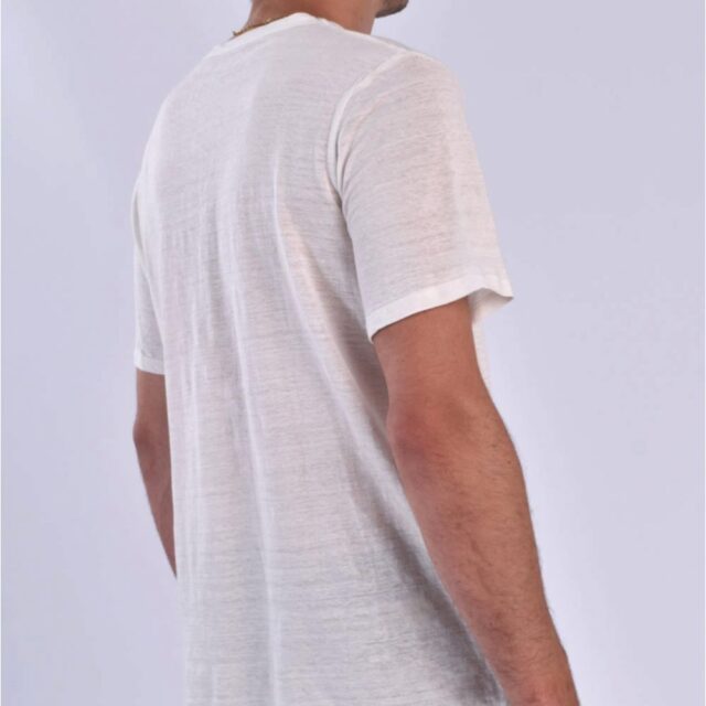 Aatise - t-shirt zokka en 100% lin blanc homme