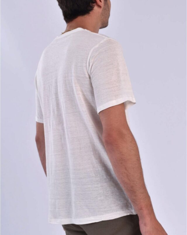Aatise - t-shirt zokka en 100% lin blanc homme