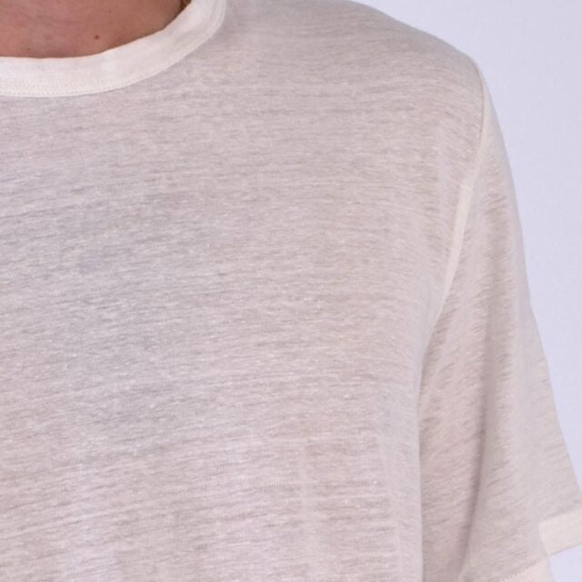 Aatise - t-shirt zokka en 100% lin blanc homme
