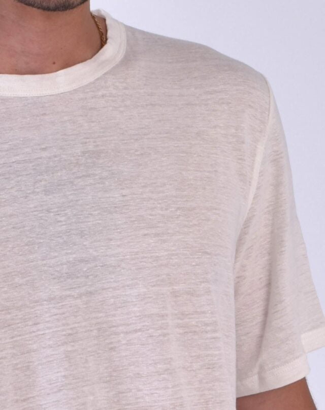 Aatise - t-shirt zokka en 100% lin blanc homme