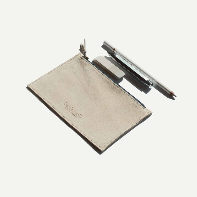 Bleu de Chauffe - Pochette COSMO S / Cuir Velours - Ceruse - new