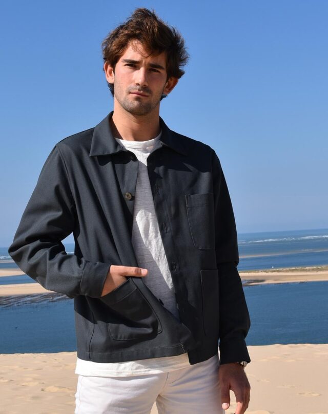 Aatise - zularit veste unisexe  homme upcyclé coloris plomb
