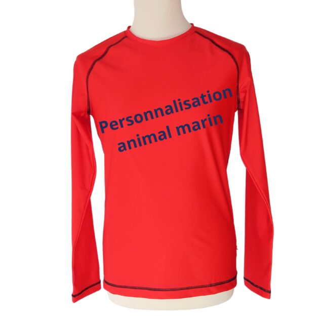 F2M - Lycra anti-uv homme manches longues personnalisé rouge