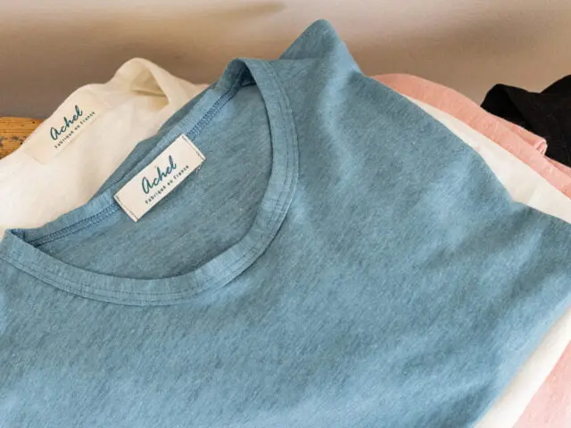 bleu tee-shirt 100% made in France et garanti 5 ans de Lemahieu