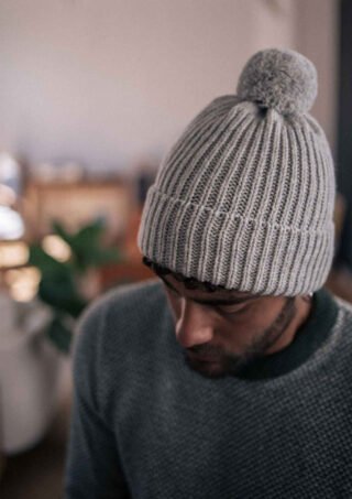Montlimart - Bonnet Pompom Gris Clair