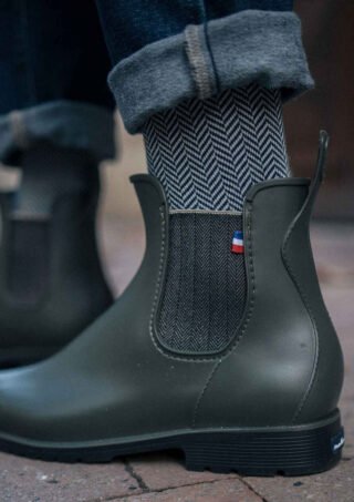 Boots Montpluie Kaki Chevrons par la marque Montlimart Montlimart - Boots Montpluie Kaki Chevrons