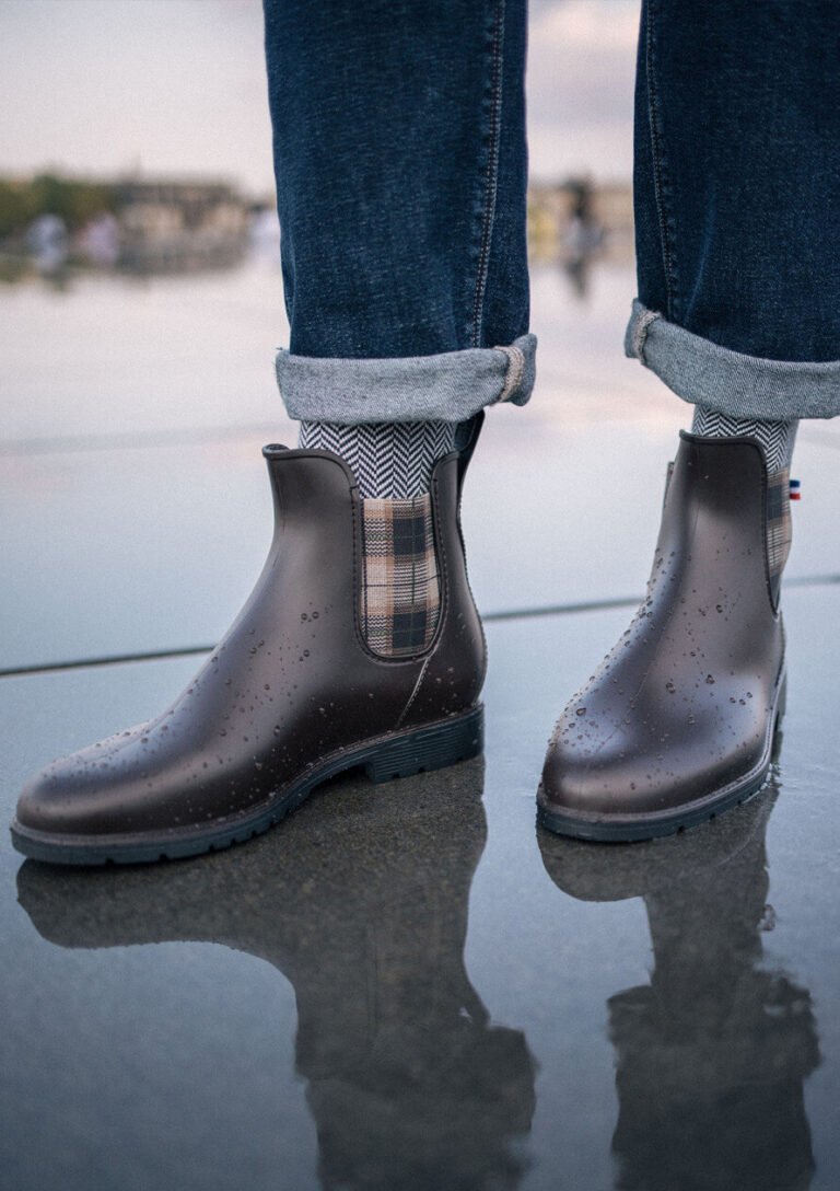 Montlimart - BOOTS MONTPLUIE MARRON CARREAUX