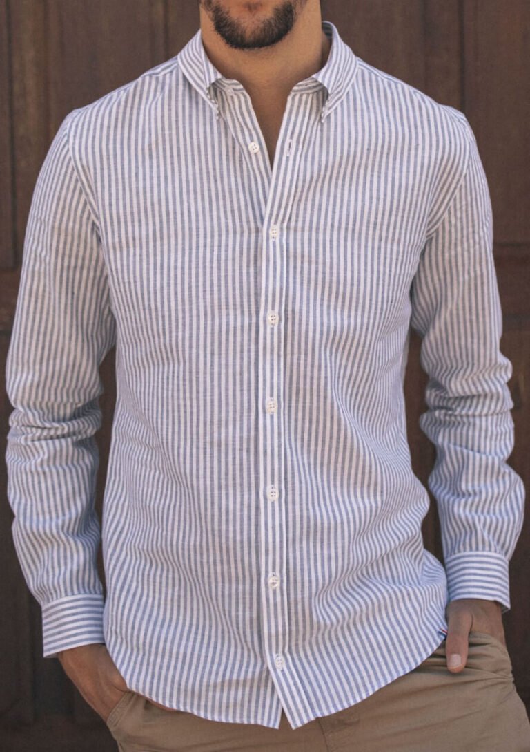 Montlimart - CHEMISE PAULIN BLEU MARINE RAYURES