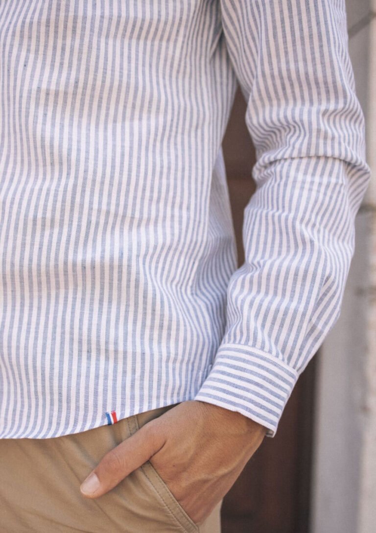Montlimart - CHEMISE PAULIN BLEU MARINE RAYURES
