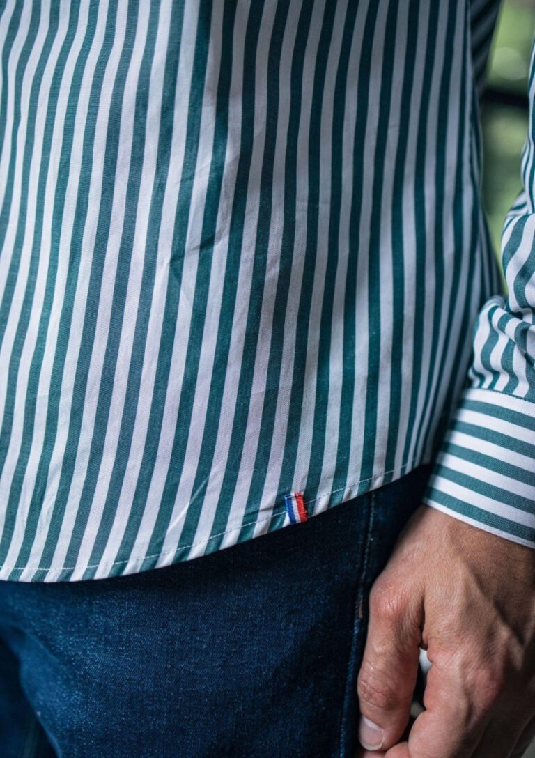 Montlimart - CHEMISE SAINT PAUL VERT RAYURES