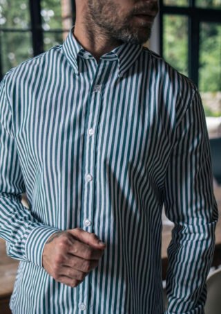 Chemise Saint Paul Vert Rayures par la marque Montlimart Montlimart - Chemise Saint Paul Vert Rayures