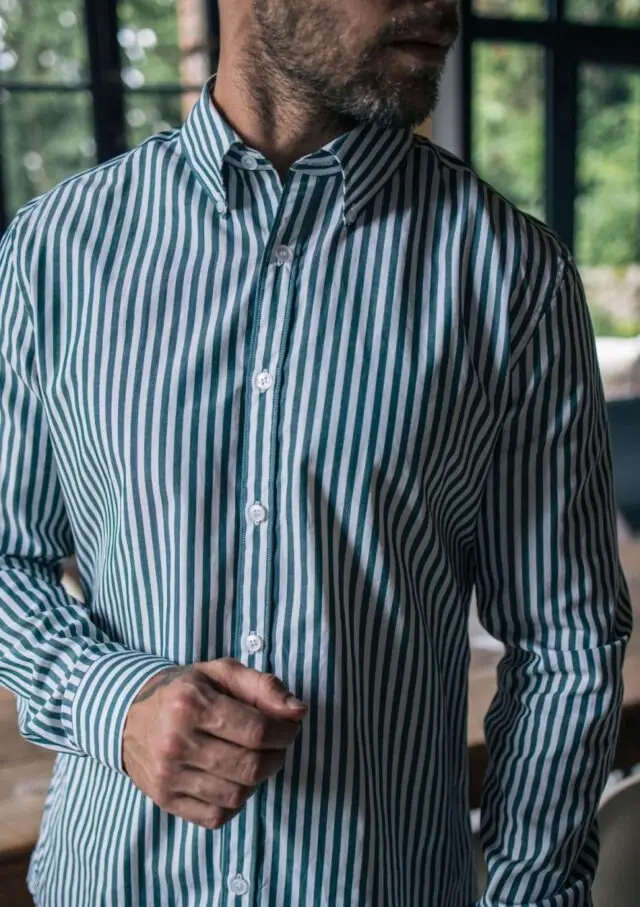 Chemise Saint Paul Vert Rayures par la marque Montlimart Montlimart - Chemise Saint Paul Vert Rayures