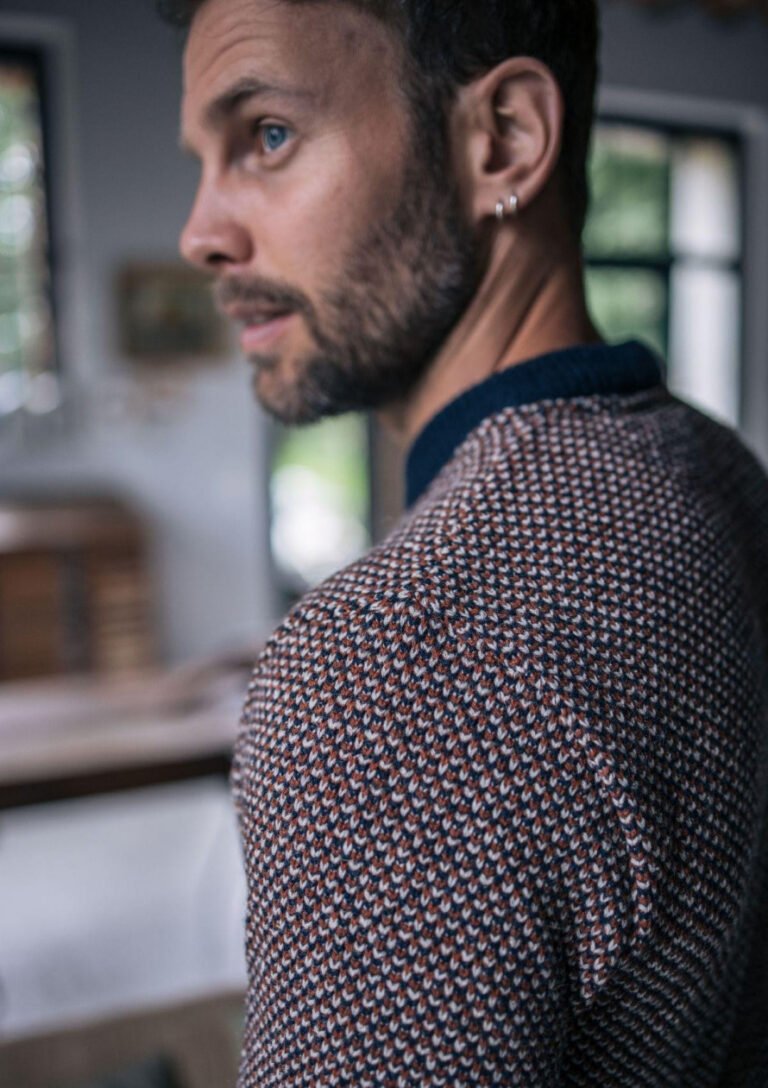Montlimart - PULL ALENTOUR MARINE/TERRA/BEIGE