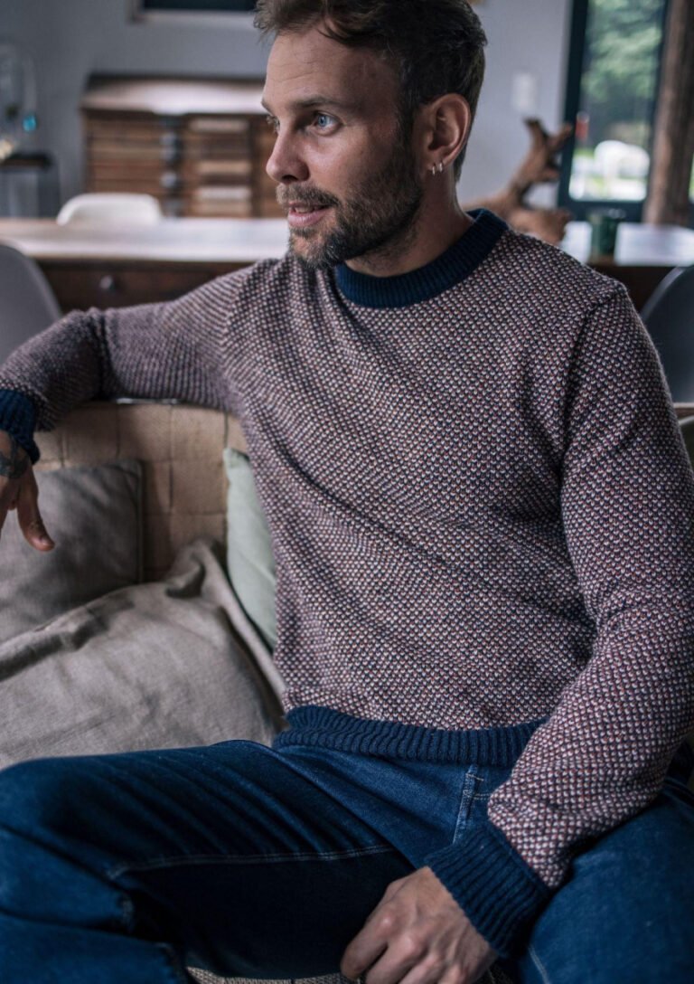Montlimart - PULL ALENTOUR MARINE/TERRA/BEIGE