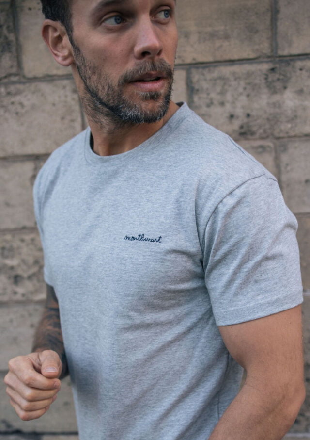 t shirt blason gris chine Montlimart - T-SHIRT BLASON GRIS CHINE