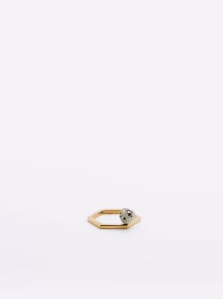 Bague Pendentif Solitaire Pyrite Vermeil par la marque esa esa - Bague Pendentif Solitaire Pyrite Vermeil