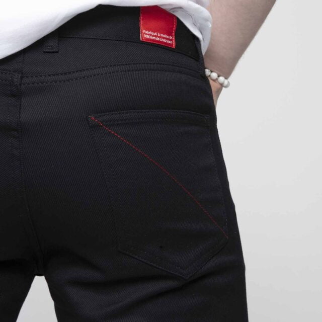 1083 - JEANS DROIT 101N  100 % coton bio denimoriginal uni noir