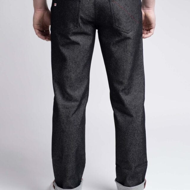 1083 - JEANS DROIT 101N flex noir brut coton bio Homme