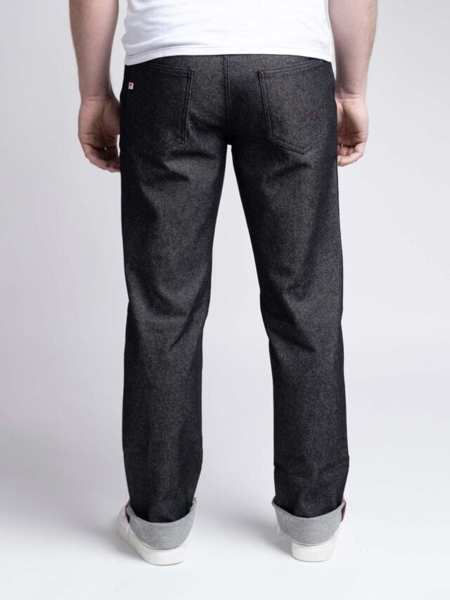 1083 - JEANS DROIT 101N flex noir brut coton bio Homme