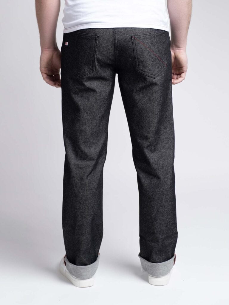 1083 - JEANS DROIT 101N flex noir brut coton bio Homme