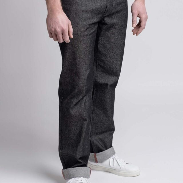 1083 - JEANS DROIT 101N flex noir brut coton bio Homme