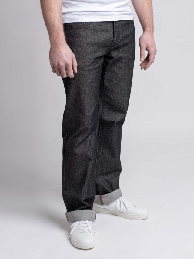 1083 - JEANS DROIT 101N flex noir brut coton bio Homme