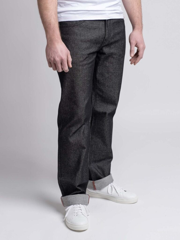 1083 - JEANS DROIT 101N flex noir brut coton bio Homme