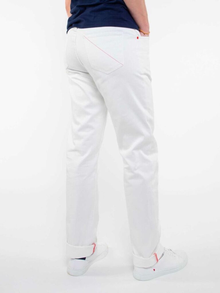 1083 - JEANS DROIT 101N BLANC DES VOSGES coton bio denimoriginal uni blanc