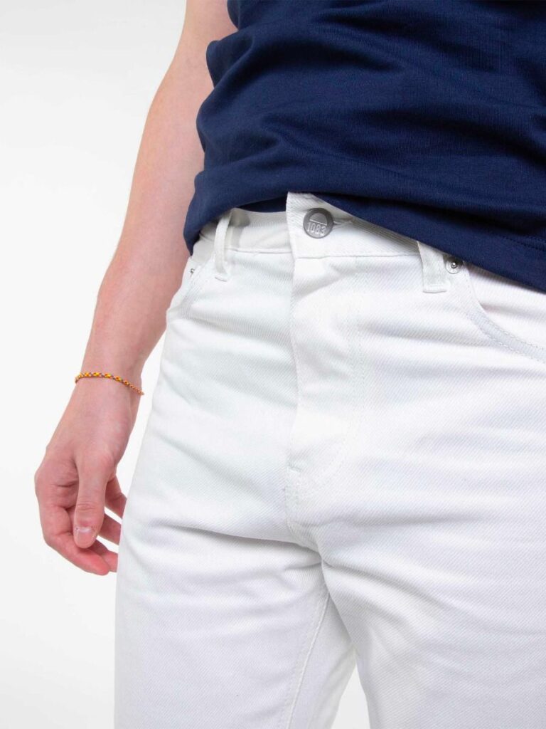 1083 - JEANS DROIT 101N BLANC DES VOSGES coton bio denimoriginal uni blanc