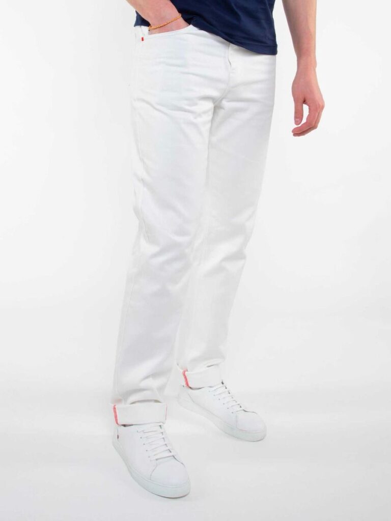 1083 - JEANS DROIT 101N BLANC DES VOSGES coton bio denimoriginal uni blanc
